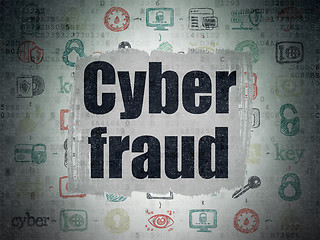 Image showing Safety concept: Cyber Fraud on Digital Paper background