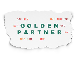 Image showing Business concept: Golden Partner on Torn Paper background