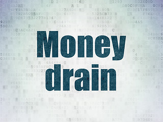 Image showing Money concept: Money Drain on Digital Paper background