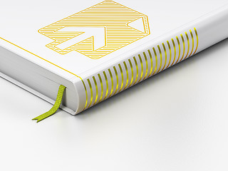 Image showing Web design concept: closed book, Upload on white background