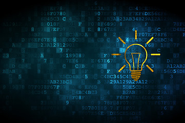 Image showing Business concept: Light Bulb on digital background