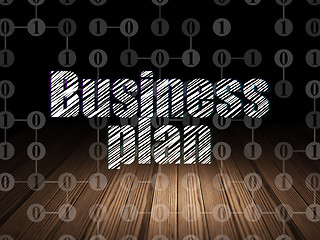 Image showing Finance concept: Business Plan in grunge dark room