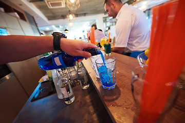 Image showing barman prepare fresh coctail drink