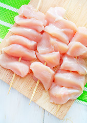 Image showing raw chicken kebab