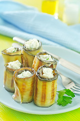 Image showing eggplant rolls with cheese