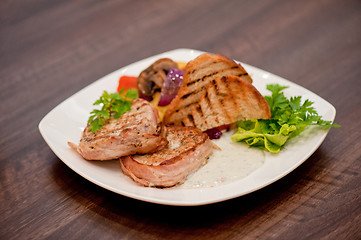 Image showing Pork chop with vegetable 