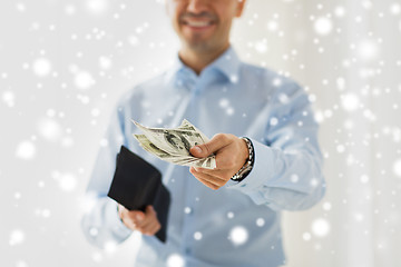 Image showing close up of businessman hands holding money
