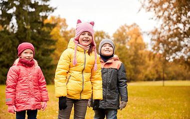 Image showing group of happy children in autumn park