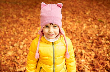 Image showing happy little girl in autumn park