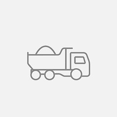 Image showing Dump truck line icon.