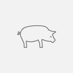 Image showing Pig line icon.