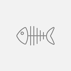 Image showing Fish skeleton line icon.