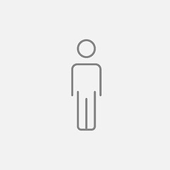 Image showing Businessman standing line icon.