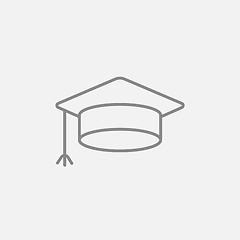 Image showing Graduation cap line icon.