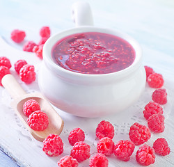 Image showing raspberry and jam