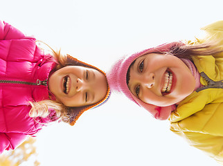 Image showing happy girls faces outdoors