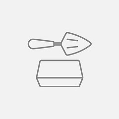 Image showing Spatula with brick line icon.