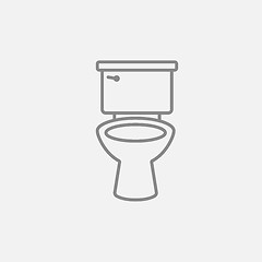 Image showing Lavatory bowl line icon.