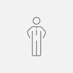 Image showing Businessman standing line icon.