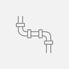 Image showing Water pipeline line icon.