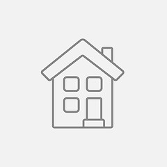 Image showing Two storey detached house line icon.