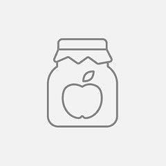 Image showing Apple jam jar line icon.