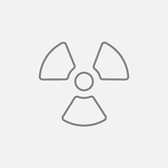 Image showing Ionizing radiation sign line icon.