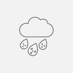 Image showing Radioactive cloud and rain line icon.