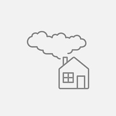 Image showing Save energy house line icon.