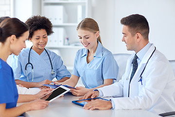 Image showing group of happy doctors meeting at hospital office