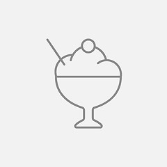 Image showing Cup of ice cream line icon.