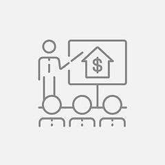 Image showing Real estate training line icon.