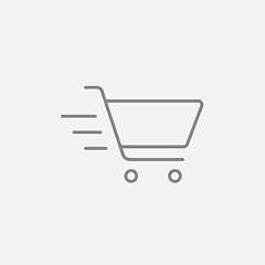 Image showing Shopping cart line icon.