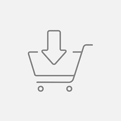 Image showing Online shopping cart line icon.