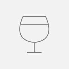 Image showing Glass of wine line icon.