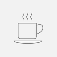 Image showing Cup of hot drink line icon.