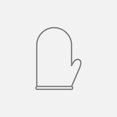 Image showing Kitchen glove line icon.