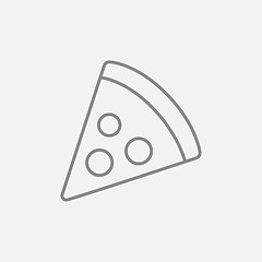 Image showing Pizza slice line icon.