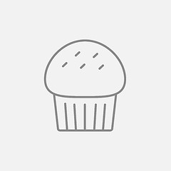 Image showing Cupcake line icon.