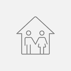 Image showing Family house line icon.