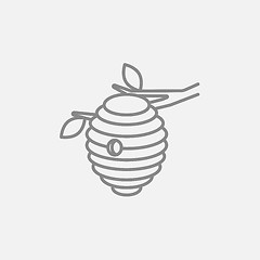 Image showing Bee hive line icon.