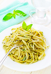 Image showing pasta with pesto