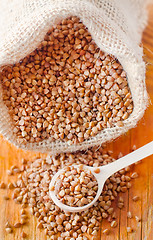 Image showing Raw buckwheat, portion of the  buckwheat