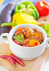 Image showing baked meat and vegetables