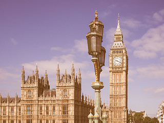 Image showing Retro looking Houses of Parliament in London