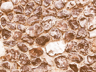 Image showing Retro looking Flint wall