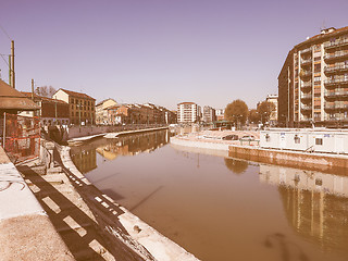 Image showing Retro looking Milan Darsena