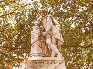 Image showing Retro looking Shakespeare statue in London