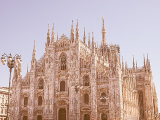 Image showing Retro looking Milan Cathedral