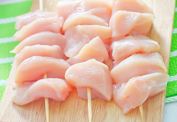 Image showing raw chicken kebab